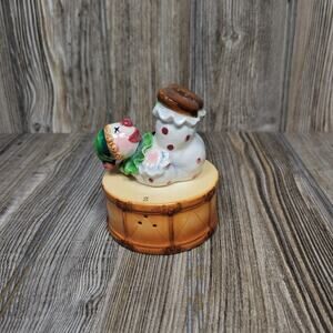 Vintage Salt & Pepper Shaker Clown on Drum Tumbling Occupied Japan
